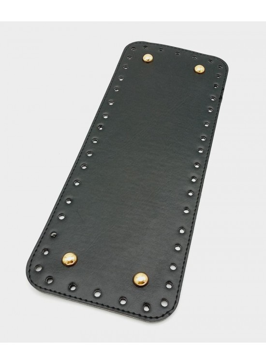 Çanta Aksesuar Suni Deri Siyah Renk 30X12 cm Dikdörtgen Çanta Tabanı (Light Gold Aparatlı)