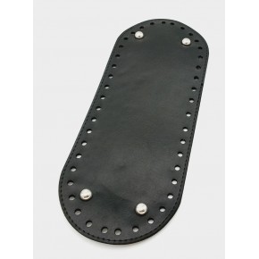 Çanta Aksesuar Suni Deri Siyah Renk 30X12 cm Oval Çanta Tabanı (Gümüş Aparatlı)