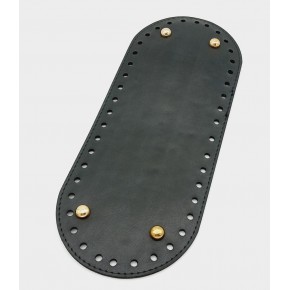 Çanta Aksesuar Suni Deri Siyah Renk 30X12 cm Oval Çanta Tabanı (Light Gold Aparatlı)