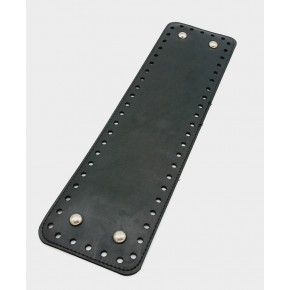 Çanta Aksesuar Suni Deri Siyah Renk 35X10 cm Dikdörtgen Çanta Tabanı (Gümüş Aparatlı)