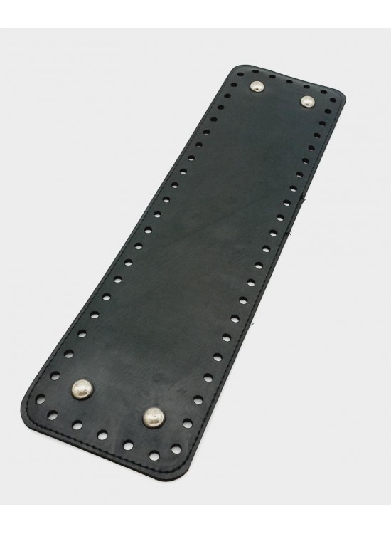 Çanta Aksesuar Suni Deri Siyah Renk 35X10 cm Dikdörtgen Çanta Tabanı (Gümüş Aparatlı)