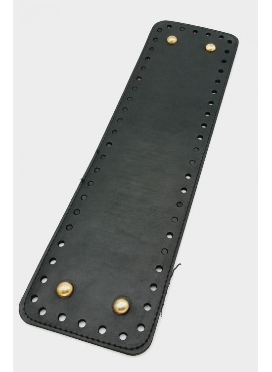 Çanta Aksesuar Suni Deri Siyah Renk 35X10 cm Dikdörtgen Çanta Tabanı (Light Gold Aparatlı)