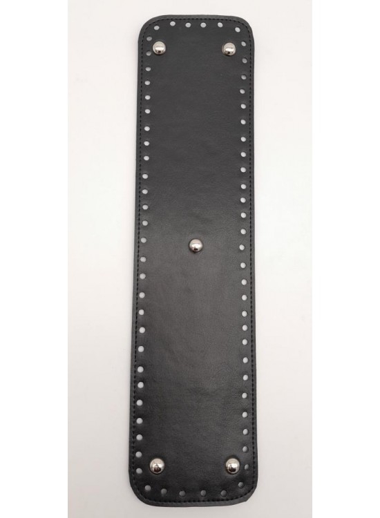 Çanta Aksesuar Suni Deri Siyah Renk 40X10 cm Dikdörtgen Çanta Tabanı Gümüş Aparatlı