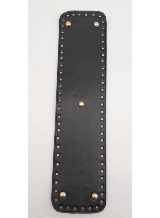 Çanta Aksesuar Suni Deri Siyah Renk 40X10 cm Dikdörtgen Çanta Tabanı Light Gold Aparatlı