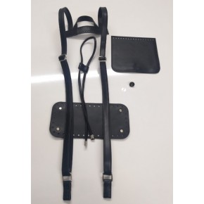 Çanta Aksesuar Suni Deri Siyah Renk Gümüş Metal Sırt Çanta Seti