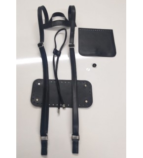 Çanta Aksesuar Suni Deri Siyah Renk Light Gold Metal Sırt Çanta Seti