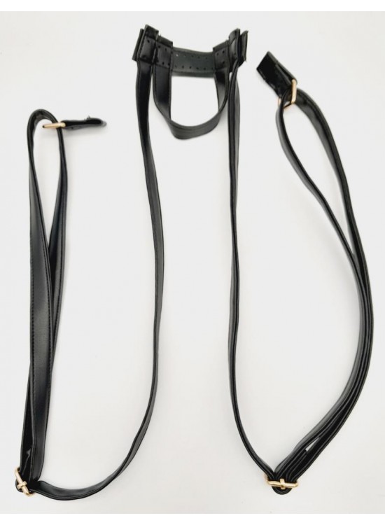 Çanta Aksesuar Suni Deri Siyah Renk Sırt Çantası Sapı Light Gold Metalli