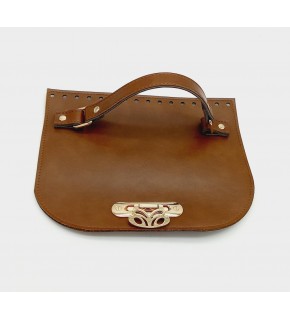 Çanta Aksesuar Suni Deri Taba Renk 24X19 Cm Kapak Light Gold Metalli