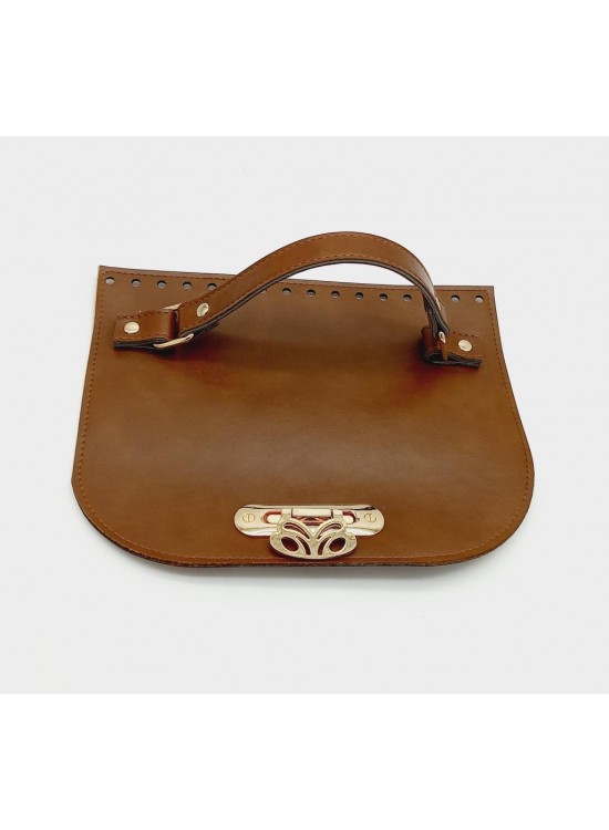 Çanta Aksesuar Suni Deri Taba Renk 24X19 Cm Kapak Light Gold Metalli