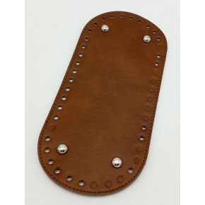 Çanta Aksesuar Suni Deri Taba Renk 25X12 cm Oval Çanta Tabanı (Gümüş Aparatlı)