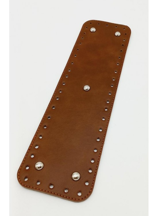 Çanta Aksesuar Suni Deri Taba Renk 35X10 cm Dikdörtgen Çanta Tabanı (Gümüş Aparatlı)