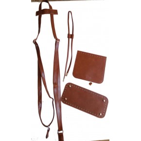 Çanta Aksesuar Suni Deri Taba Renk Gümüş Metalli Sırt Çantası Seti