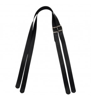 Çanta Aksesuar Suni Deri Tek Tokalı Ayarlanabilir Çift Çanta Sapı Siyah Renk Gümüş Metal