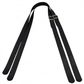 Çanta Aksesuar Suni Deri Tek Tokalı Ayarlanabilir Çift Çanta Sapı Siyah Renk Gümüş Metal