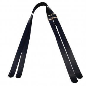 Çanta Aksesuar Suni Deri Tek Tokalı Ayarlanabilir Çift Çanta Sapı Siyah Renk Light Gold Metal