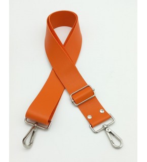 Çanta Aksesuar Suni Deri Turuncu 120X4 Cm Çanta Sapı Kalsap Gümüş Metalli