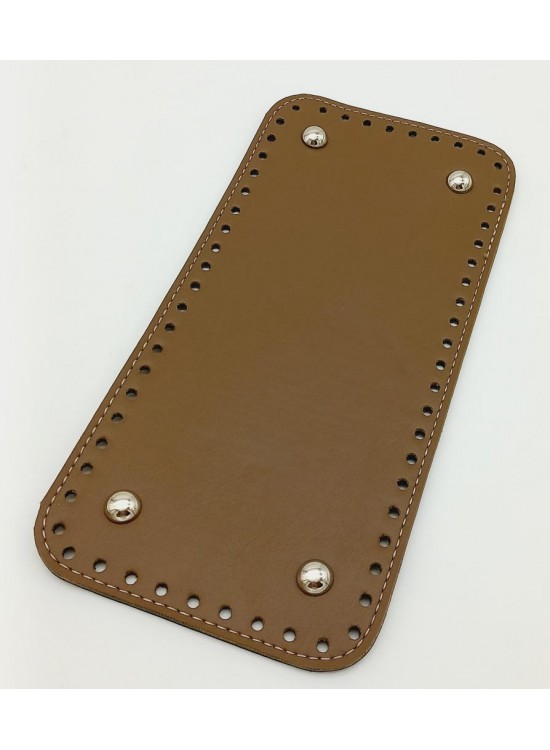Çanta Aksesuar Suni Deri Vizon Renk 25X12 cm Dikdörtgen Çanta Tabanı (Gümüş Aparatlı)