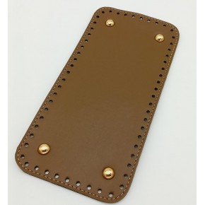 Çanta Aksesuar Suni Deri Vizon Renk 25X12 cm Dikdörtgen Çanta Tabanı (Light Gold Aparatlı)