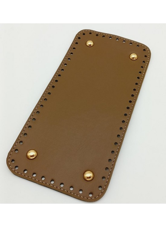 Çanta Aksesuar Suni Deri Vizon Renk 25X12 cm Dikdörtgen Çanta Tabanı (Light Gold Aparatlı)