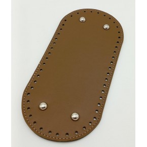 Çanta Aksesuar Suni Deri Vizon Renk 25X12 cm Oval Çanta Tabanı (Gümüş Aparatlı)