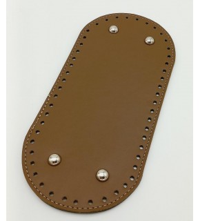Çanta Aksesuar Suni Deri Vizon Renk 25X12 cm Oval Çanta Tabanı (Gümüş Aparatlı)