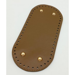 Çanta Aksesuar Suni Deri Vizon Renk 25X12 cm Oval Çanta Tabanı (Light Gold Aparatlı)