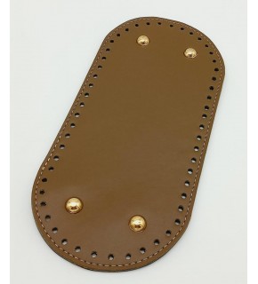Çanta Aksesuar Suni Deri Vizon Renk 25X12 cm Oval Çanta Tabanı (Light Gold Aparatlı)