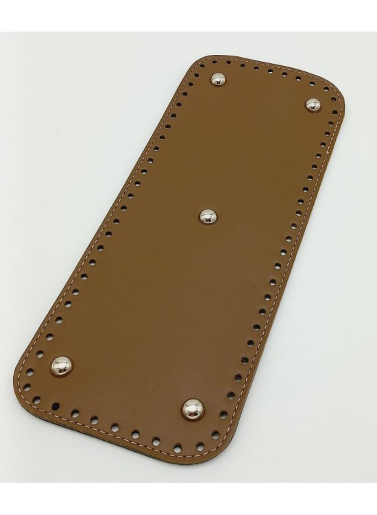 Çanta Aksesuar Suni Deri Vizon Renk 30X12 cm Dikdörtgen Çanta Tabanı (Gümüş Aparatlı)