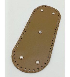 Çanta Aksesuar Suni Deri Vizon Renk 30X12 cm Oval Çanta Tabanı (Gümüş Aparatlı)