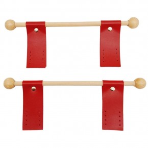 Çanta Aksesuar Suni Derili Ahşap Çanta Sapı Kırmızı Renk