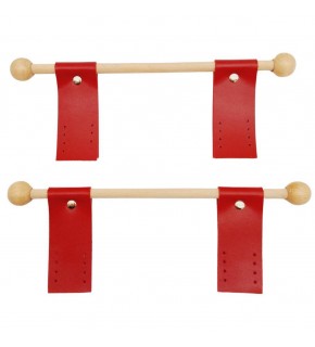 Çanta Aksesuar Suni Derili Ahşap Çanta Sapı Kırmızı Renk