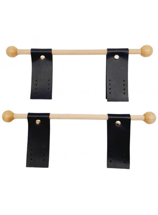 Çanta Aksesuar Suni Derili Ahşap Çanta Sapı Siyah Renk