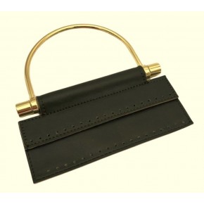 Çanta Aksesuar Suni Derili Metal Çanta Sapı İpek Model Haki Yeşil Renk Light Gold Metal (Yeni Model)