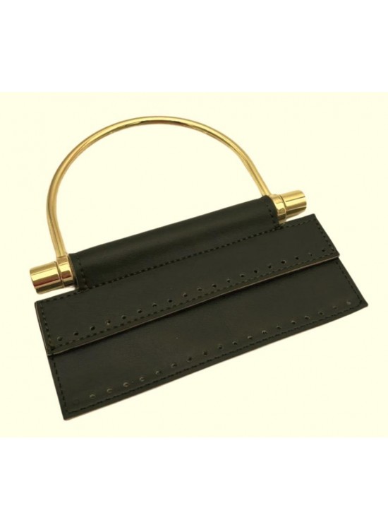 Çanta Aksesuar Suni Derili Metal Çanta Sapı İpek Model Haki Yeşil Renk Light Gold Metal (Yeni Model)