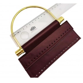 Çanta Aksesuar Suni Derili Metal Çanta Sapı İpek Model Lacivert  Renk Light Gold Metal (Yeni Model)