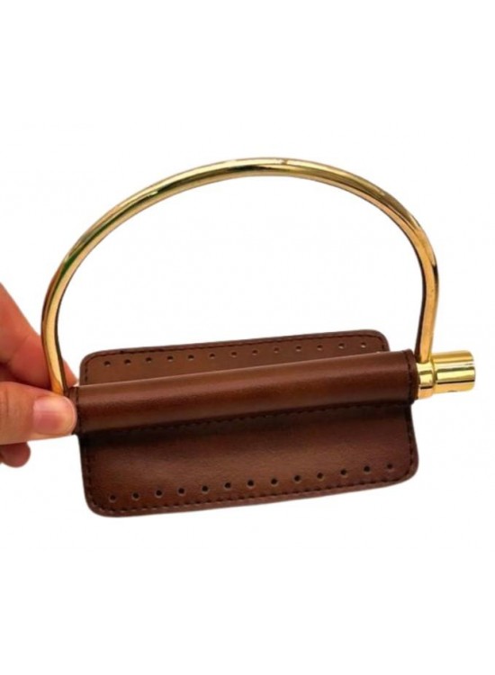 Çanta Aksesuar Suni Derili Metal Çanta Sapı İpek Model Taba Renk Light Gold Metal