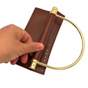 Çanta Aksesuar Suni Derili Metal Çanta Sapı İpek Model Taba Renk Light Gold Metal (Yeni Model)