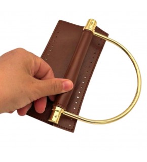 Çanta Aksesuar Suni Derili Metal Çanta Sapı İpek Model Taba Renk Light Gold Metal (Yeni Model)