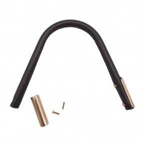 Çanta Aksesuar Suni Derili Metal Çanta Sapı Koyu Kahve Renk Light Gold Metal 1 Adet