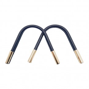 Çanta Aksesuar Suni Derili Metal Çanta Sapı Lacivert Renk Light Gold Metal