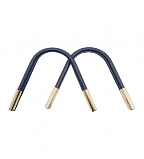 Çanta Aksesuar Suni Derili Metal Çanta Sapı Lacivert Renk Light Gold Metal