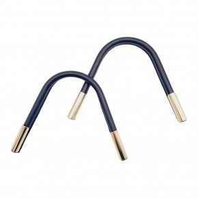 Çanta Aksesuar Suni Derili Metal Çanta Sapı Lacivert Renk Light Gold Metal