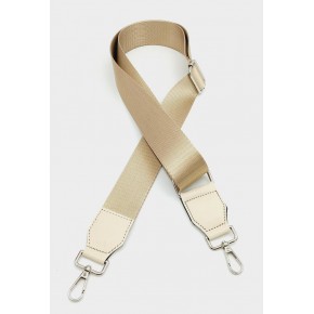 Çanta Aksesuar Suni Derili Polyester Kolon 120X4 Cm Bej Gümüş Metalli