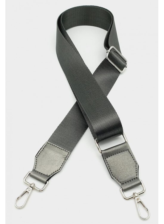 Çanta Aksesuar Suni Derili Polyester Kolon 120X4 Cm Gri Gümüş Metalli