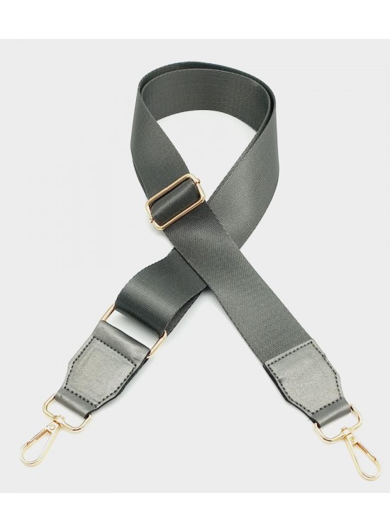 Çanta Aksesuar Suni Derili Polyester Kolon 120X4 Cm Gri Light Gold Metalli