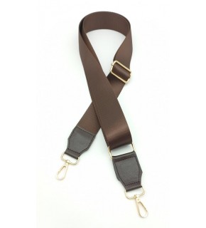 Çanta Aksesuar Suni Derili Polyester Kolon 120X4 Cm Kahverengi Light Gold Metalli