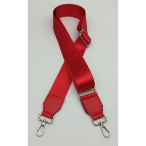 Çanta Aksesuar Suni Derili Polyester Kolon 120X4 Cm Kırmızı Gümüş Metalli