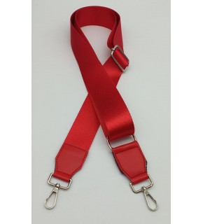 Çanta Aksesuar Suni Derili Polyester Kolon 120X4 Cm Kırmızı Gümüş Metalli