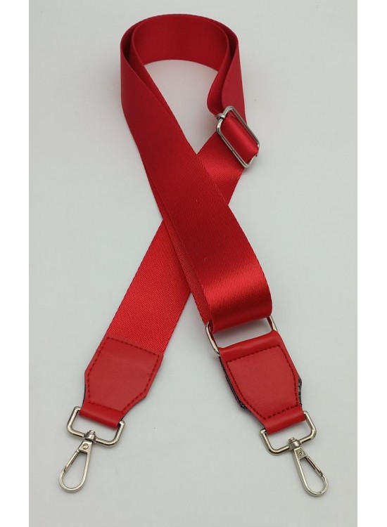 Çanta Aksesuar Suni Derili Polyester Kolon 120X4 Cm Kırmızı Gümüş Metalli Çanta Aksesuar Suni Derili Polyester Kolon 120X4 Cm Kırmızı Gümüş Metalli