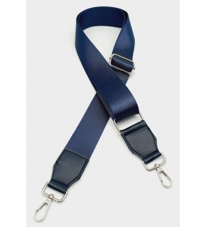 Çanta Aksesuar Suni Derili Polyester Kolon 120X4 Cm Lacivert Gümüş Metalli